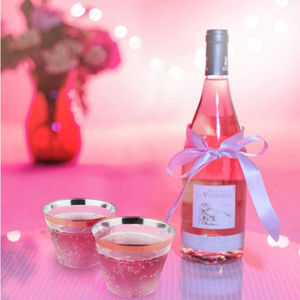 100 9oz ROSE GOLD rimmed plastic party cups